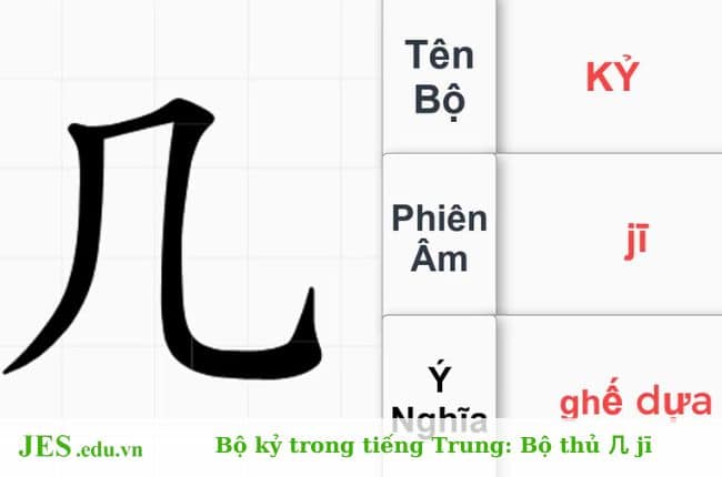 Bộ kỷ trong tiếng Trung: Bộ thủ 几 jī